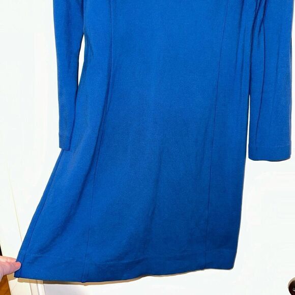 J. Crew Womens Long Sleeve Zipper Back Blue Knit Dress Size Small - Picture 2 of 13